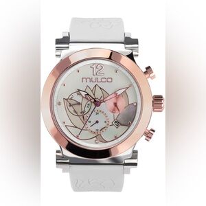 MULCO for Women, La Fleur Analog Display, Stainless Steel Watch Silicone Band